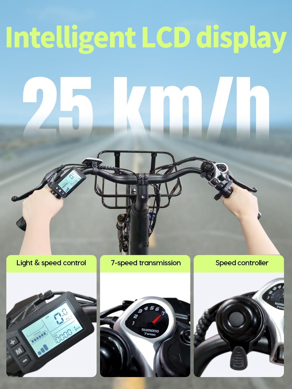 26" Elektrofahrrad, 250-W-Motor, herausnehmbarer 36-V-13-Ah-Akku, bis zu 100 km Reichweite, 7 Gänge, 25 km/h Unterstützung, Unisex-E-Bike, City-Elektrofahrrad (Grau)