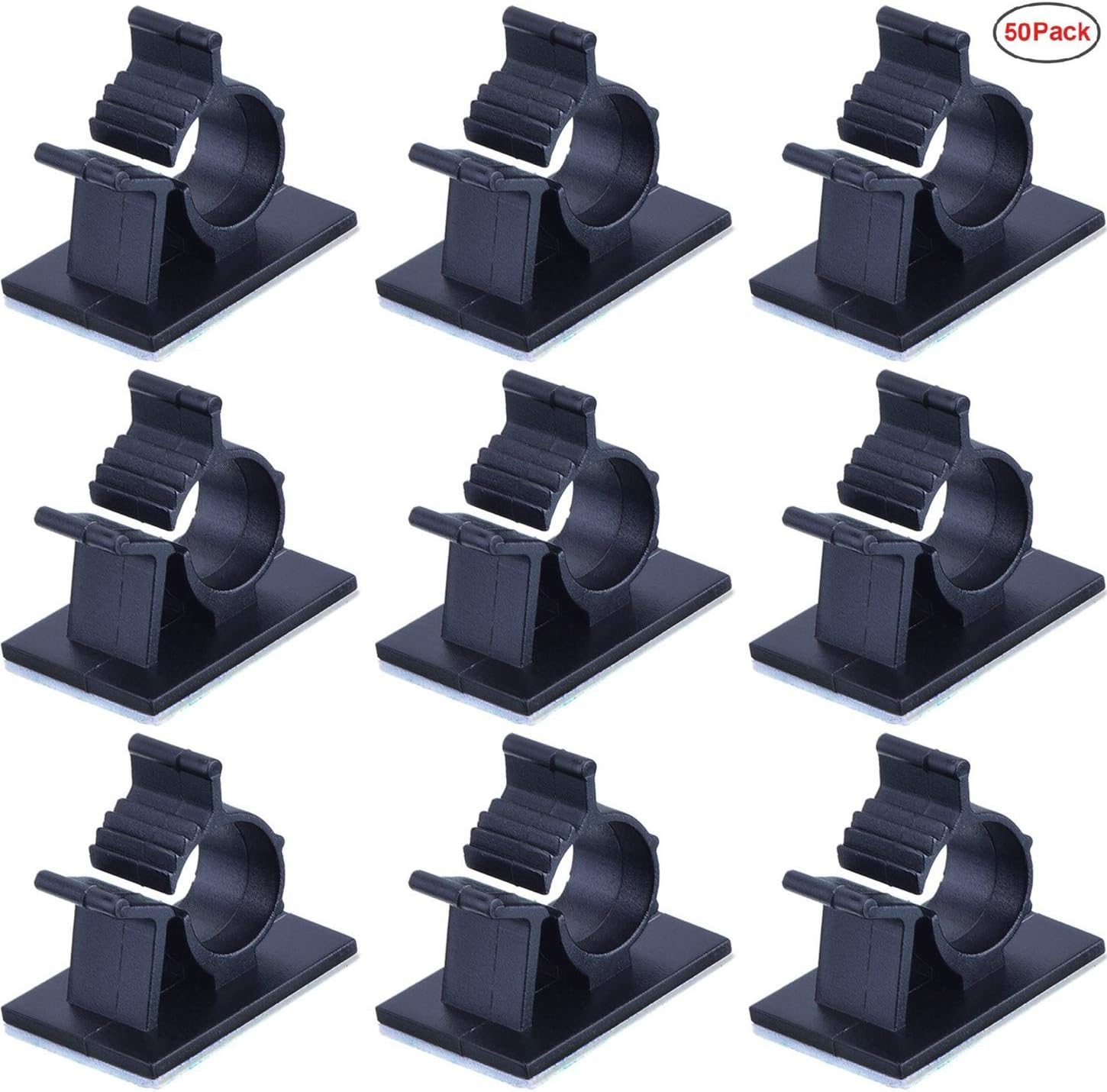 50 Pezzi Clip Cavi,Autoadesivo Clip del Cavo Fermacavi Fascette Stringicavo Cavo per Auto