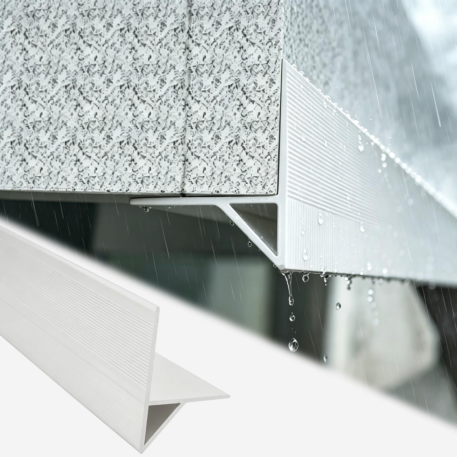 Tropfkantenprofil Tropfkantenprofil Aus Aluminium Mit Rücklaufschutz und Verbreiterter Tropfnase – Leitet Regenwasser Von Der Außenwand Ab