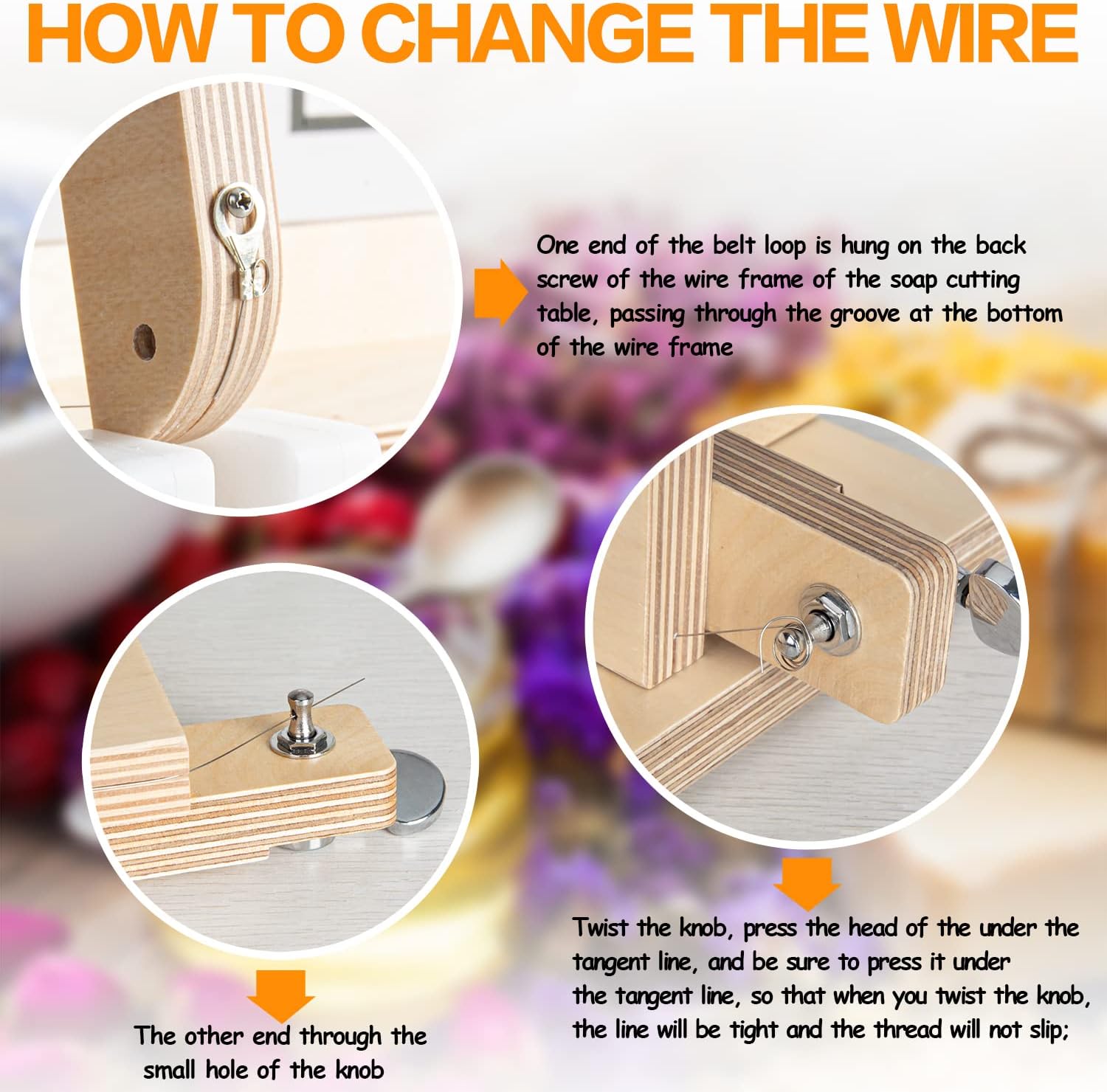 Evinis Wooden Soap Cutter Adjustable Wire Slicer Cutting Tool for Handmade Soap Making Candles Trimming Cheese DIY Cutting Making Tool (Style1) (Z-01)