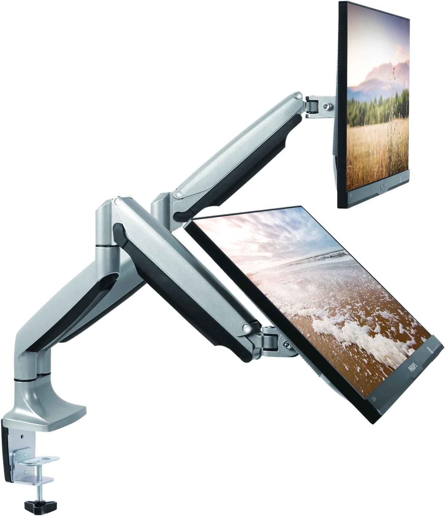 Amazon.com: TechOrbits Universal Desk Mount for Dual Monitor - Fits Two ...