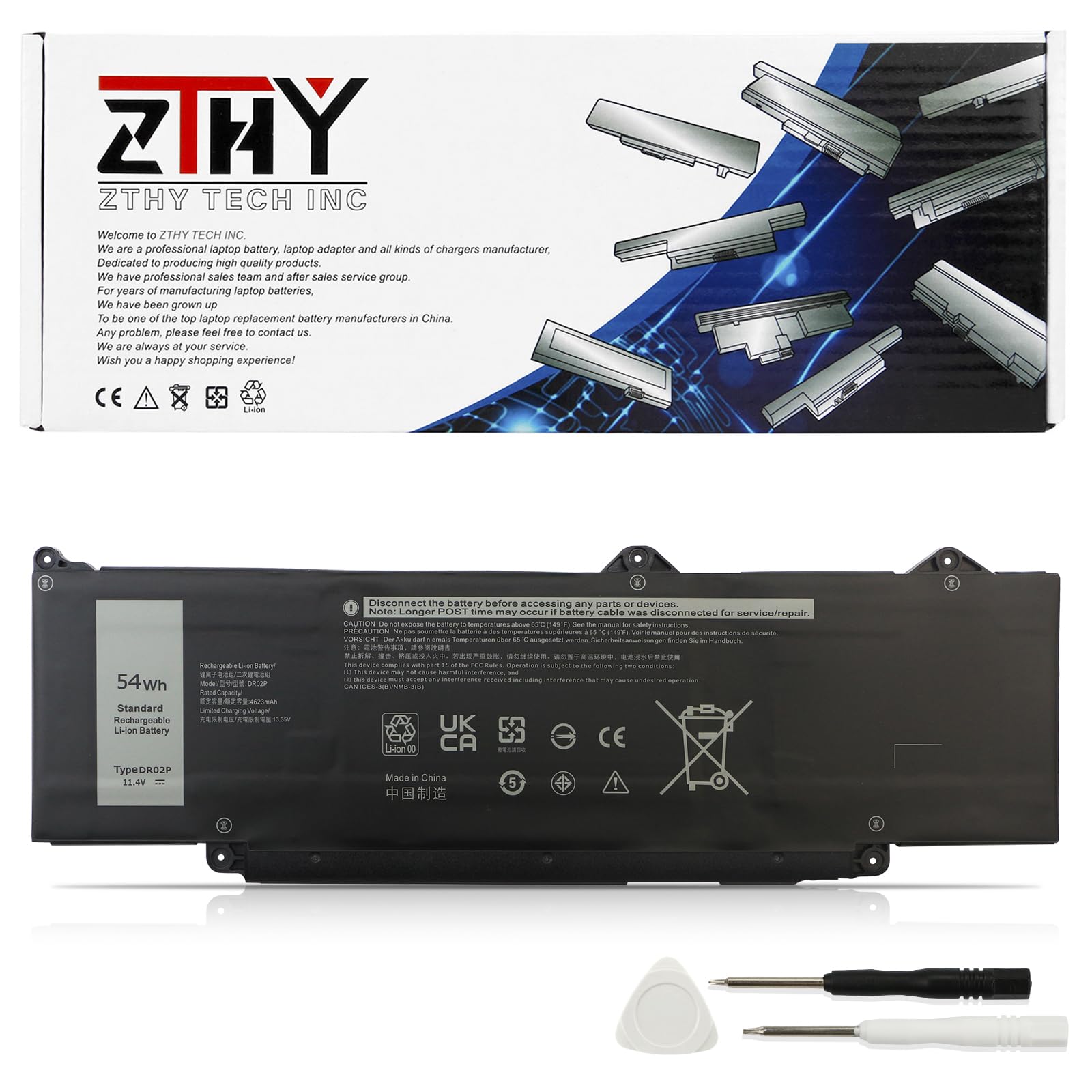 Amazon.com: ZTHY DR02P R73TC 54Wh Laptop Battery for Dell