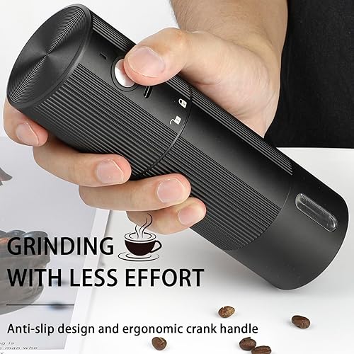 Miniatura 6 de Molinillo de café eléctrico portátil con rebabas cónicas con 45 ajustes ajustables, molinillo de café inalámbrico para expreso, hogar, viajes,