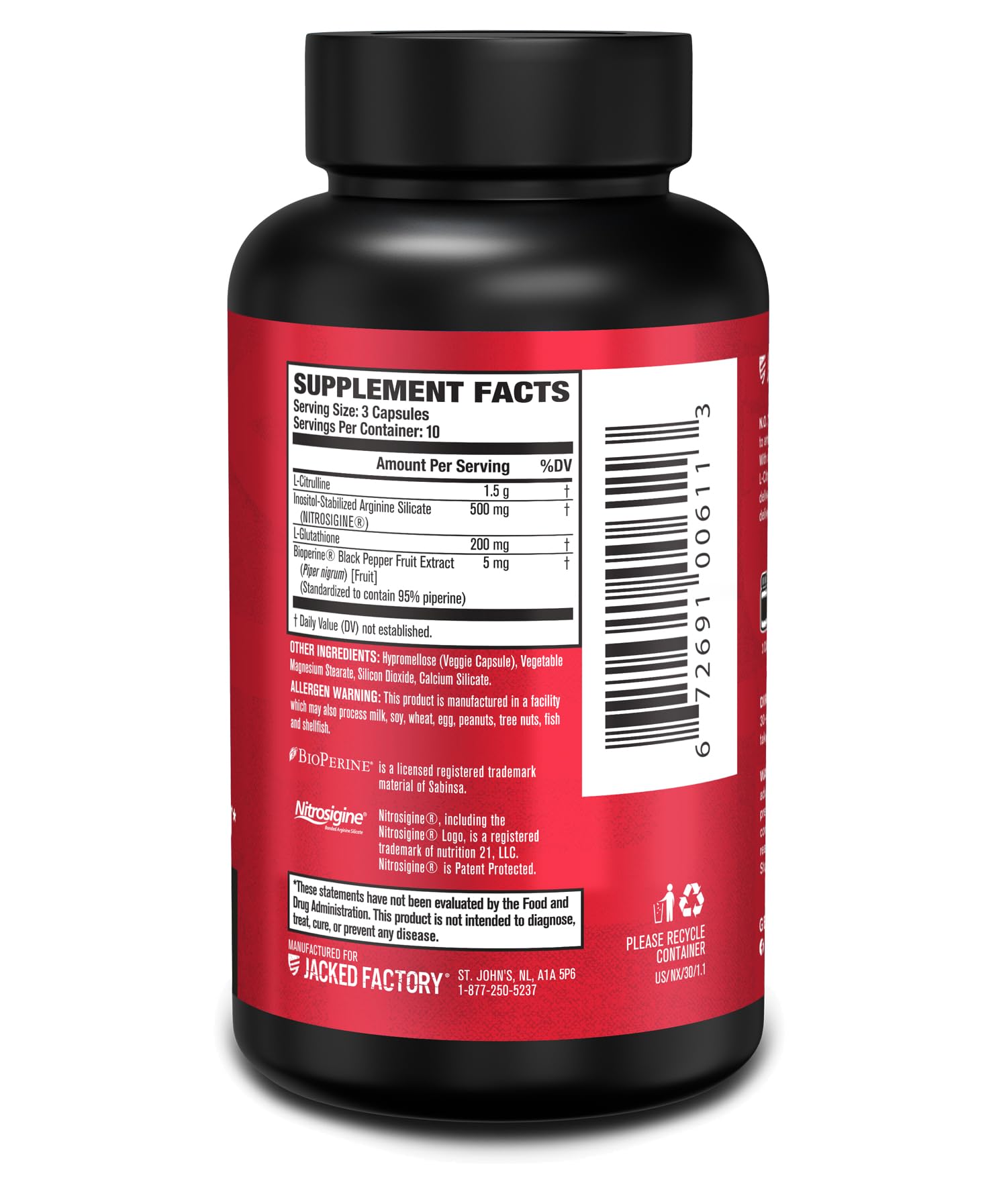 Jacked Factory N.O. XT Nitric Oxide Supplements for Men w/Nitrosigine L Arginine L Citrulline Supplement for Muscle Pumps & Vascularity - Pre Workout Nitric Oxide Booster & Muscle Builder - 30 Caps — Amazon image 8
