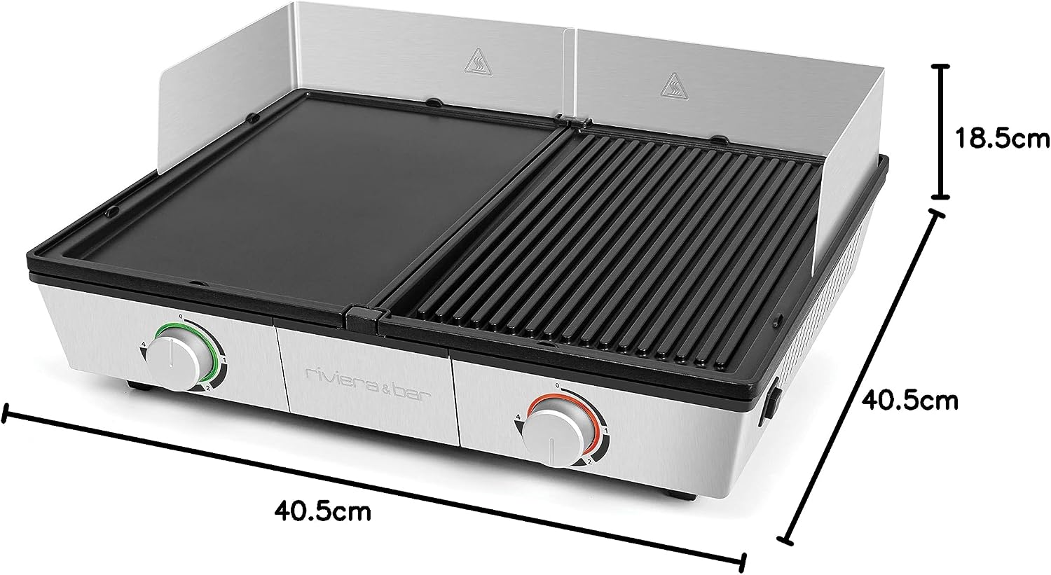 Riviera & Bar QPL800 - Detalle placa grill acanalada intercambiable en aluminio fundido