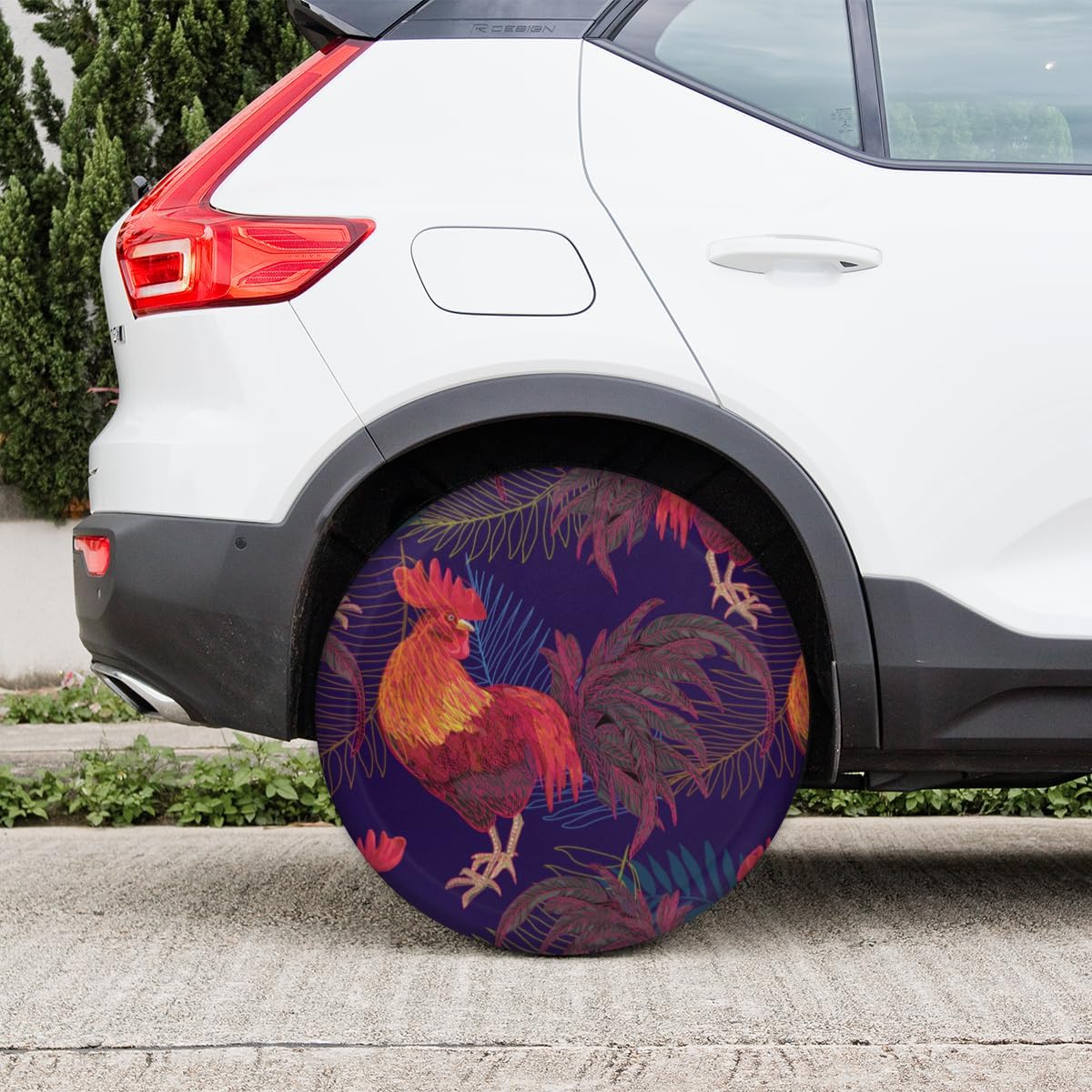 Nice Rooster Tire Covers Portable Spare Tire Cover Soft Durable Waterproof Dustproof 3 Sizes 14 15 16 Inches for Car Truck SUV Trailer Camper