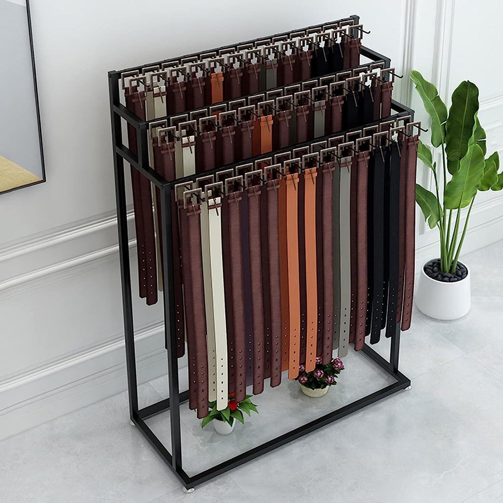 Percha de Metal para Cinturones y Organizador de Armario para Corbatas, Bufandas, chales y Bolsos. Solución de exhibición Que Ahorra Espacio para dormitorios y Espacios comerciales.
