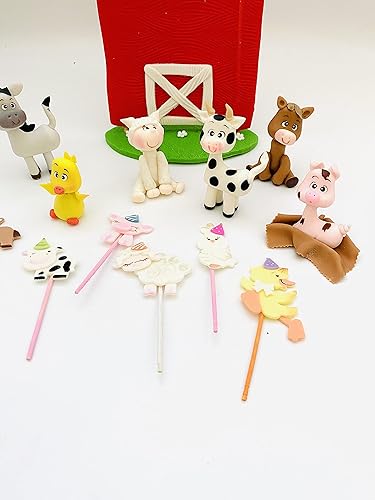 Miniatura 5 de Zoeartcrafts 3D Farm Set and Party Hats Cupcake Toppers