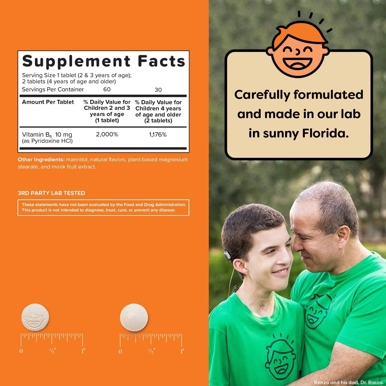 Renzo's Vitamins Mighty Kid Bundle - Iron Supplements for Kids, Vitamin D3 for Kids, and Bright & Brainy Vitamin B6 : Health & Household