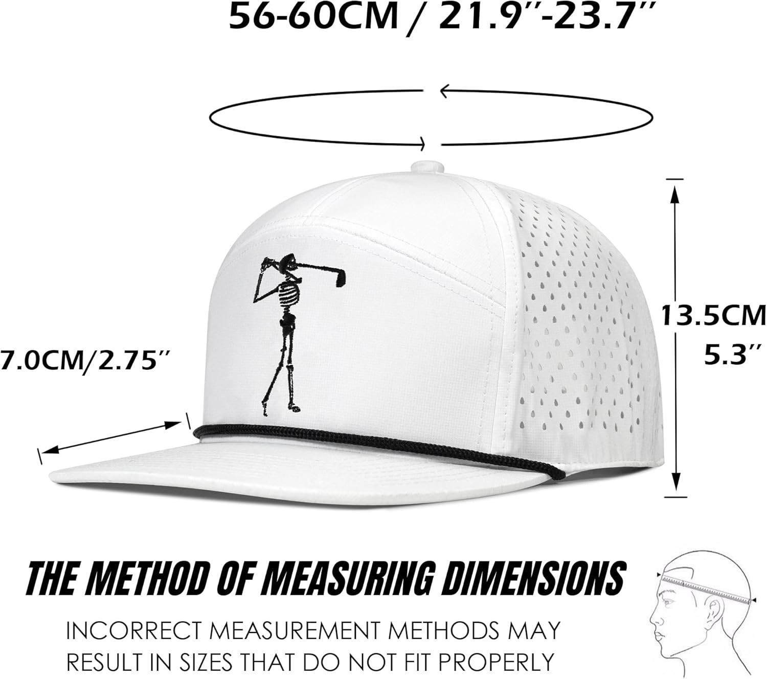 Bamveio Funny Golf Hats Flat Bill for Men Women,Golf Gifts Skull Baseball Cap for Adults Humor - Image 4