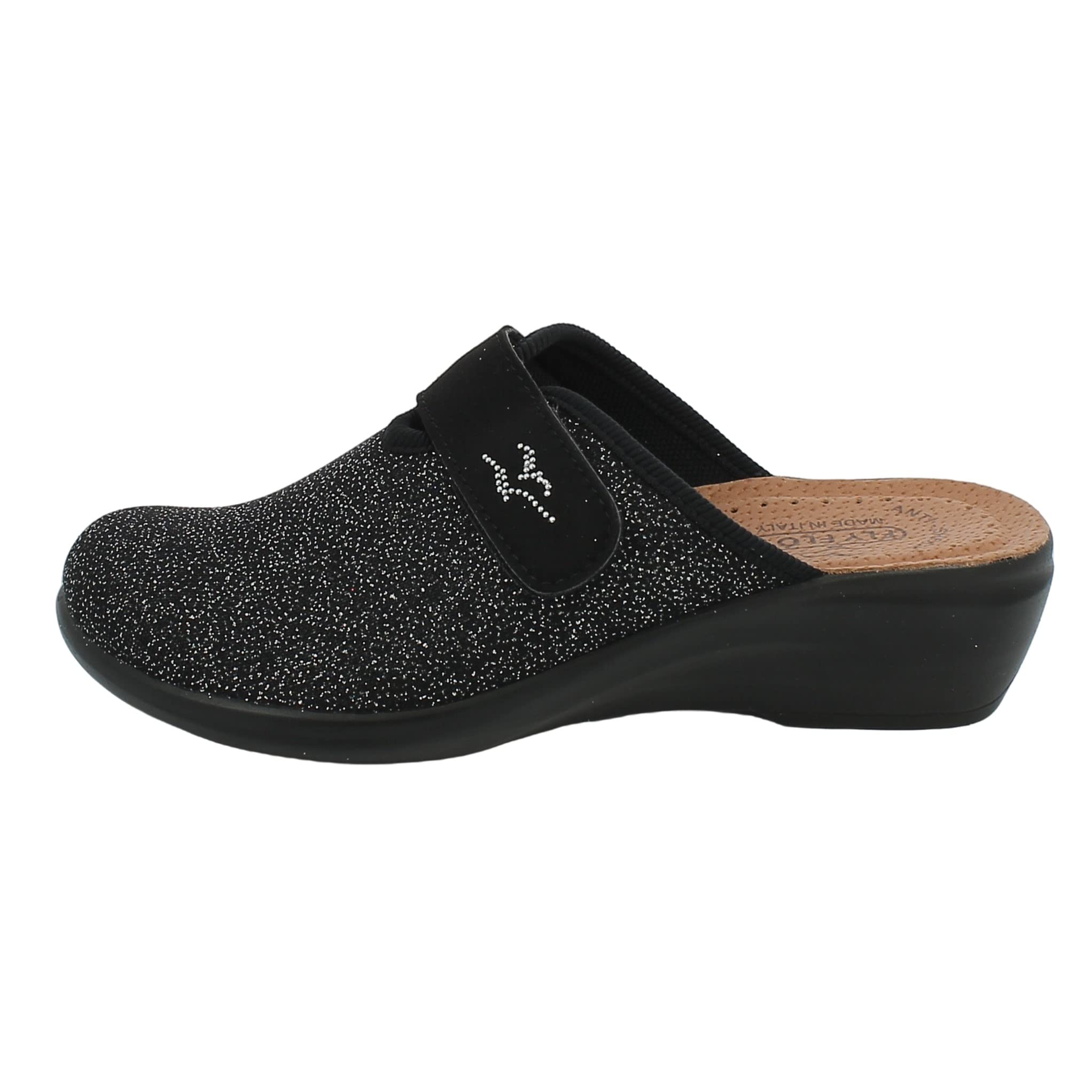 Flyflot 860941 Pantofole Donna - Feltro Esterno, Fodera In Lana, Suola In Poliuretano - Chiusura A Strappo