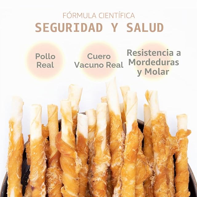 Foto 2 de 8 de Nobleza - 600g Snack Perro Palitos de Piel de Buey Enrollados con Pollo Deshidratado, Ricos en Proteínas…