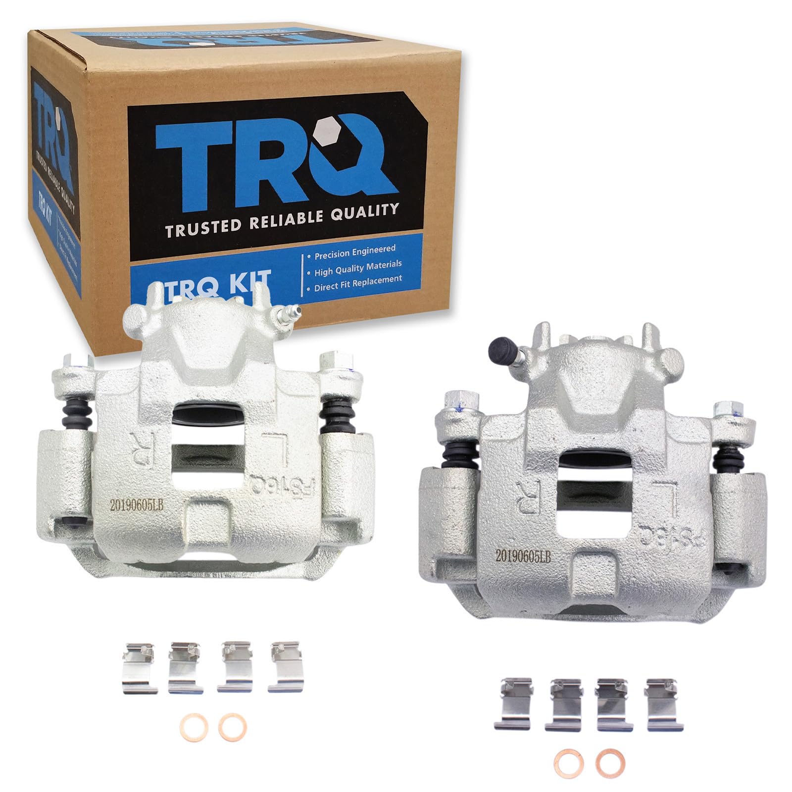 TRQ Front Driver and Passenger Side Brake Caliper Set Caliper Brackets