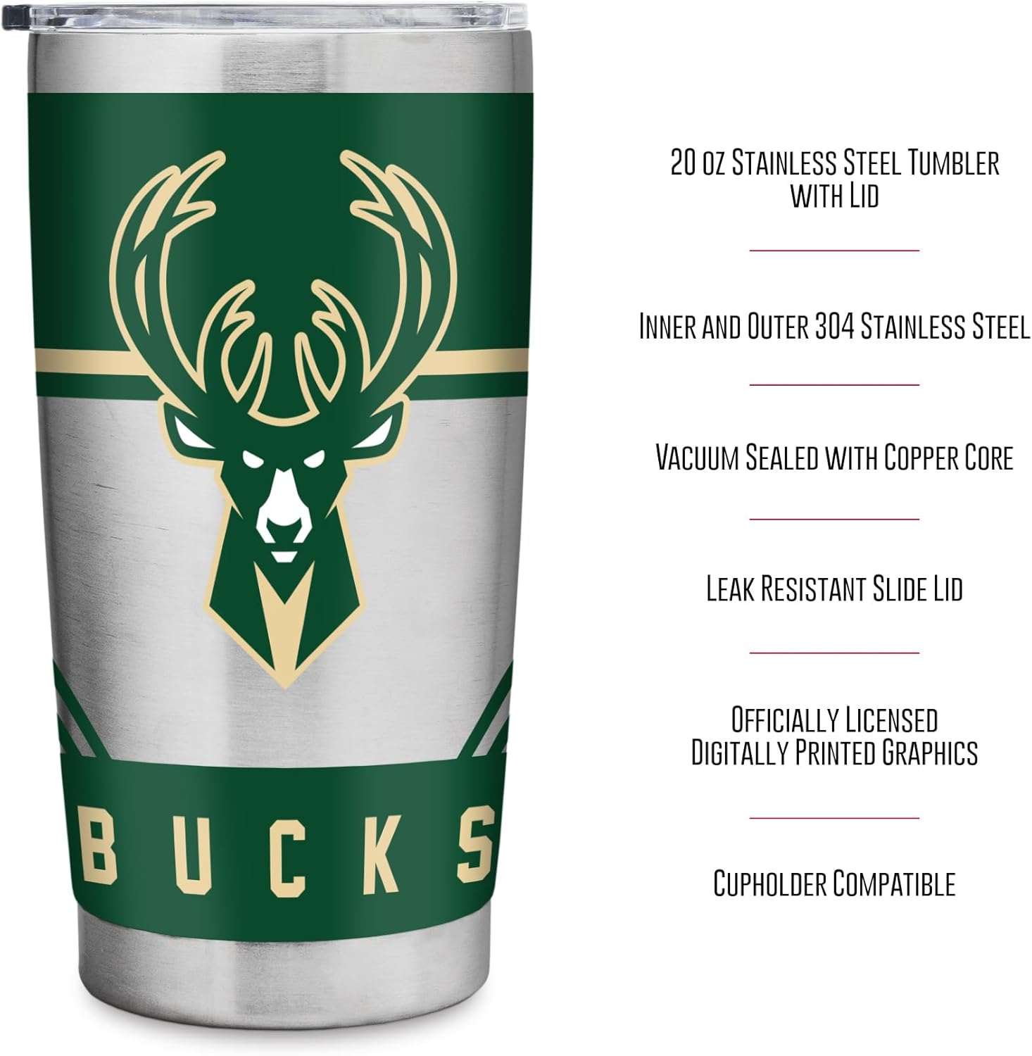 Rico Industries NCAA University of Akron Zips Standard 20oz Stainless Steel Tumbler with Lid - Great For Coffee, Tea, Water or Cocktails - Image 6