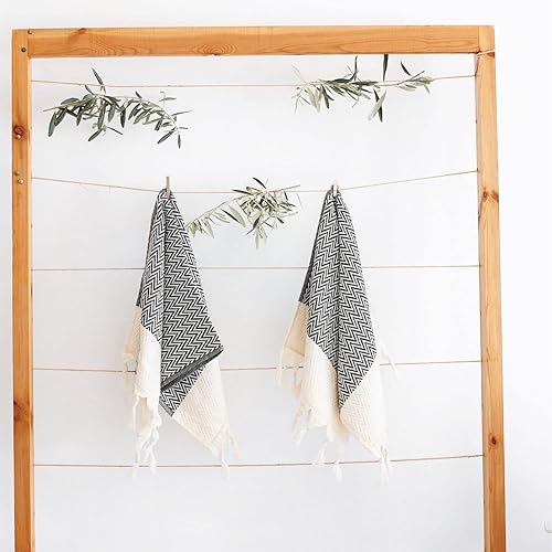 Miniatura 3 de sea me at home Juego de 2 toallas de mano y paños de cocina, toallas de mano turcas para baño, juego de regalo de 100% algodón (14 x 30 pulgadas,