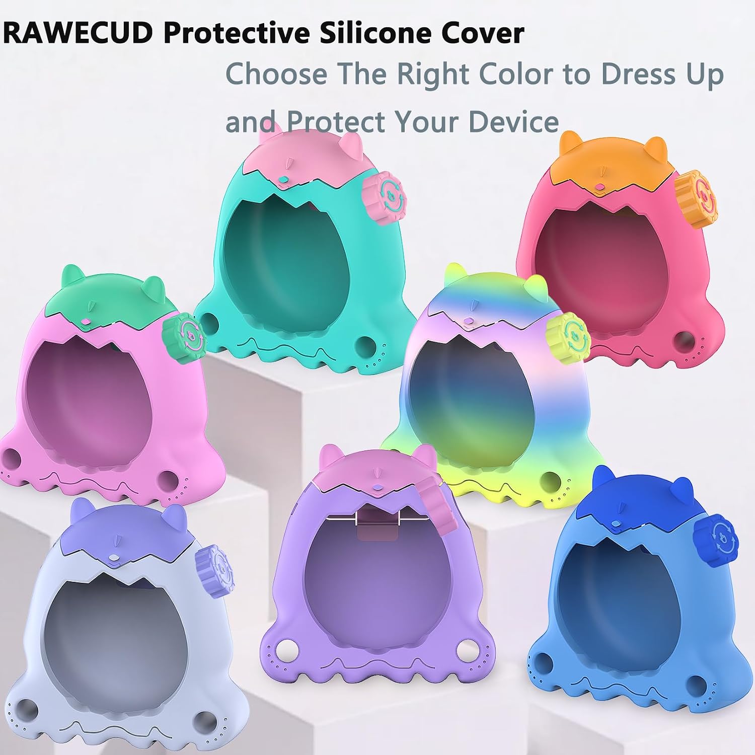 Protective Case for Tamagotchi Paradise Electronic Pet | Silicone Cover for Tamagotchi Paradise with Screen Protector, Hand Strap and Button Cover Protector (White)