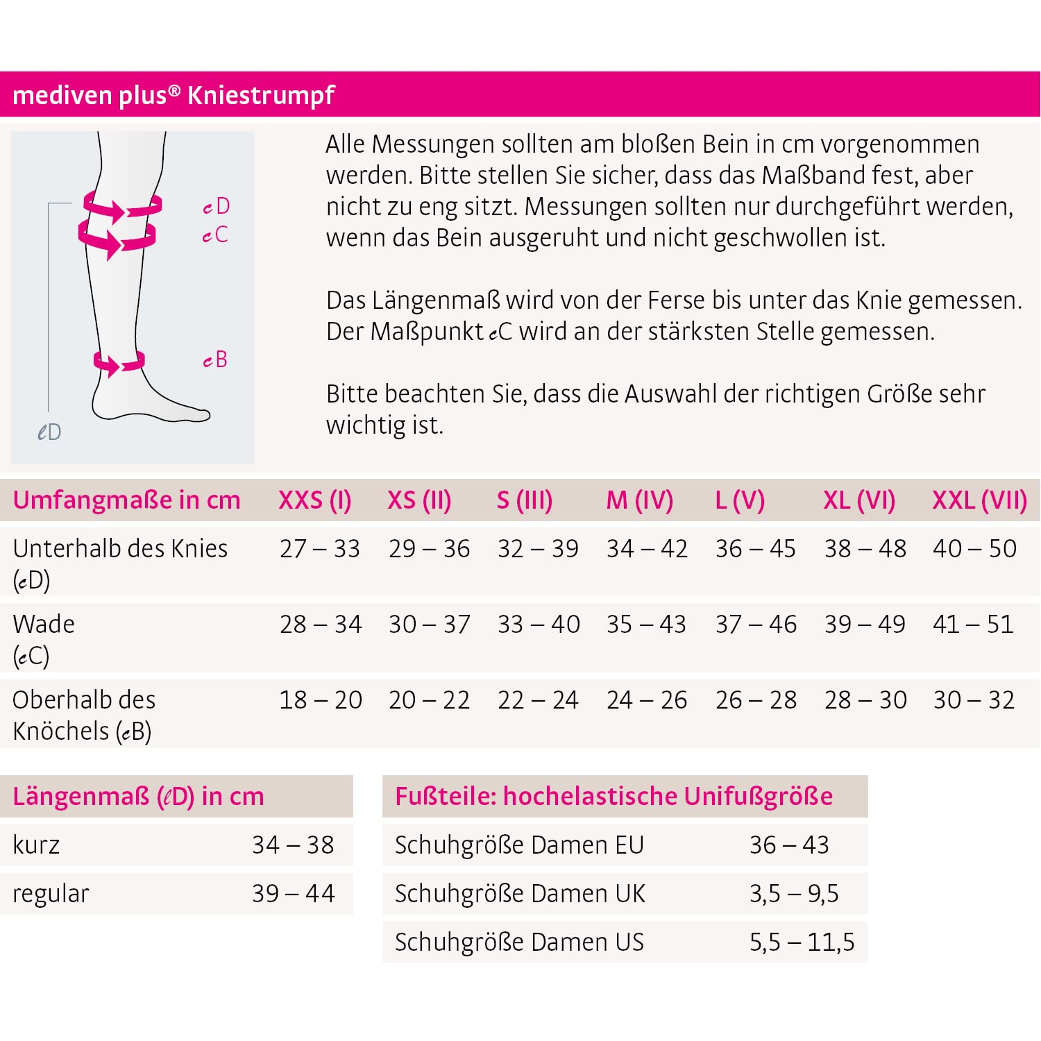 medi mediven Plus Kompressions - Wadenstrümpfe, KKL2, Offen, Ohne Haftband