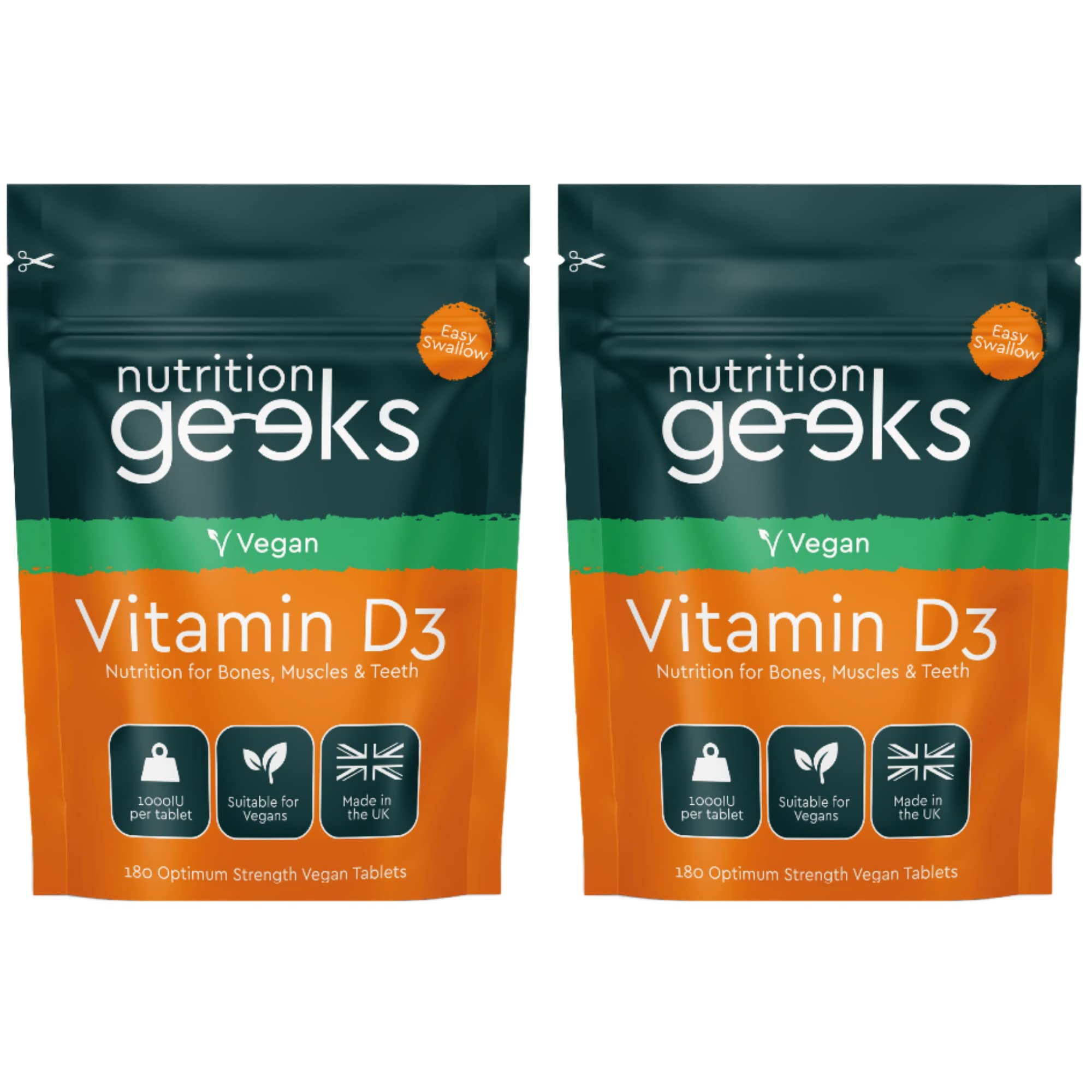 Vegan Vitamin D 1000iu Tablets - 360 Easy-Swallow Plant-Based Algae Vitamin D Tablets, 12 Month Supply - VIT D3 High Strength Immune Support - Highest Grade Certified UK Made Vegan Vitamin D3 1000iu