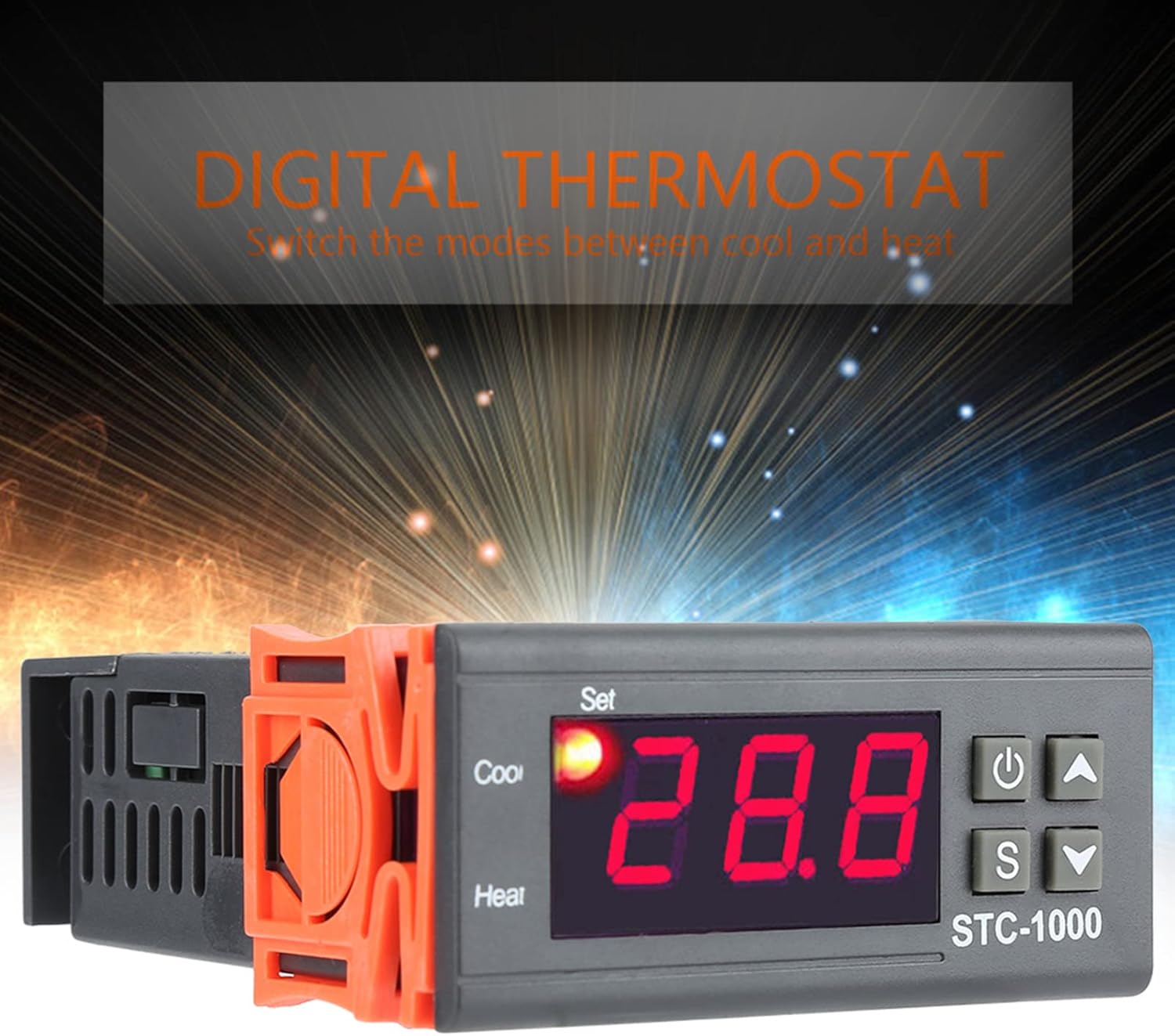 Front view of Mokernali STC-1000 Digital Temperature Controller