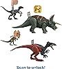 Jurassic World Dominion Survival Instincts Dinosaur Toys, set of 4 Action Figures, Blue, Dilophosaurus and Roar Strikers Megaraptor and Pteranodon Figures 