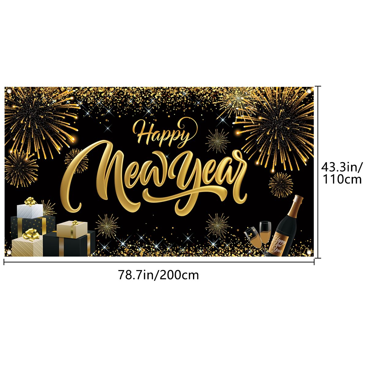 Happy New Year 2025 Banner Printable, New Years Garland, New Year's Eve Party De