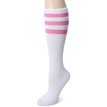 Leotruny Knee High Tube Socks Over the Calf Retro Striped Socks for Men and Women