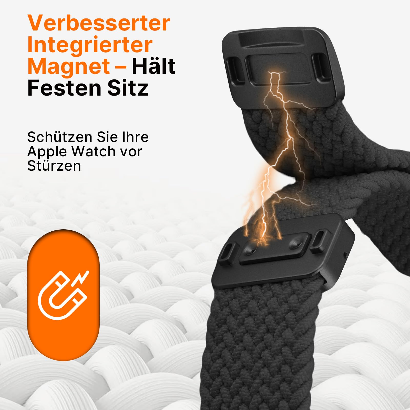 Fullmosa Geflochtenes Armband 2026 – Kompatibel mit Apple Watch 46mm 45mm 44mm 42mm 49mm für iWatch SE 3 2 1, Series 11 10 9 8 7 6 5 4 | Sport Nylon-Armbänder mit Magnetverschluss für Damen Herren