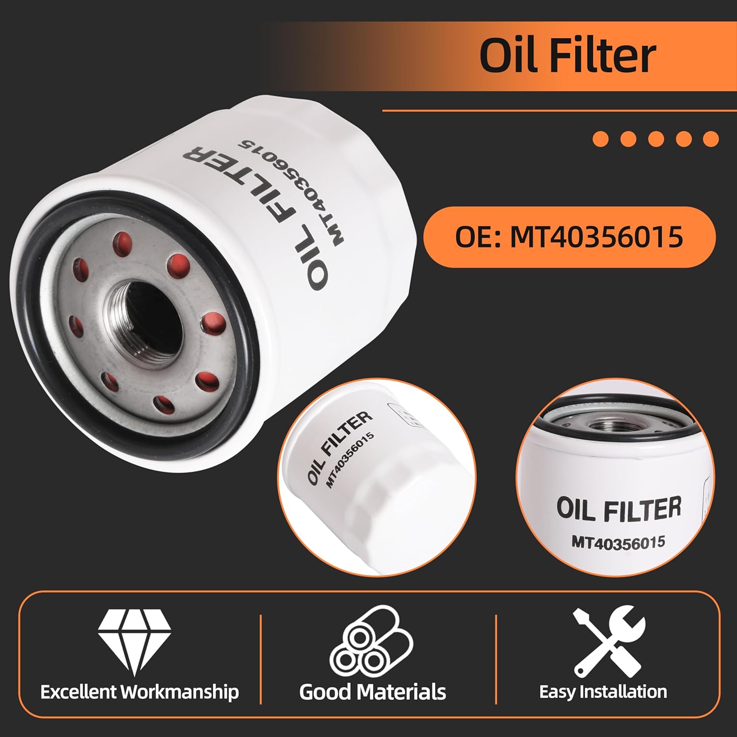 3PCS Filter Kit Fit for New Holland Workmaster 25S Tractor, MT40356015 Oil Filter, MT40358122 Fuel Filter, MT40049450 Air Filter, Filter Maintenance Service Kit
