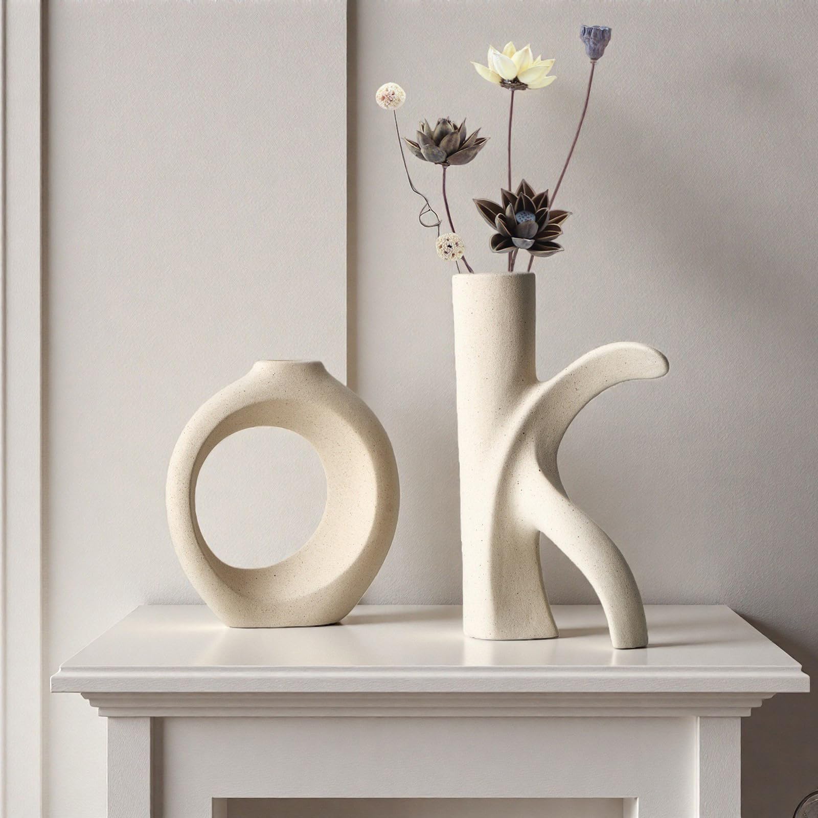 Keramikvasen, OK-Form, Vasen für Party, Hochzeit, Tafelaufsätze, dekoratives Vasen-Set, moderne nordische Vase, Heimdekoration, Keramik für Heimdekoration