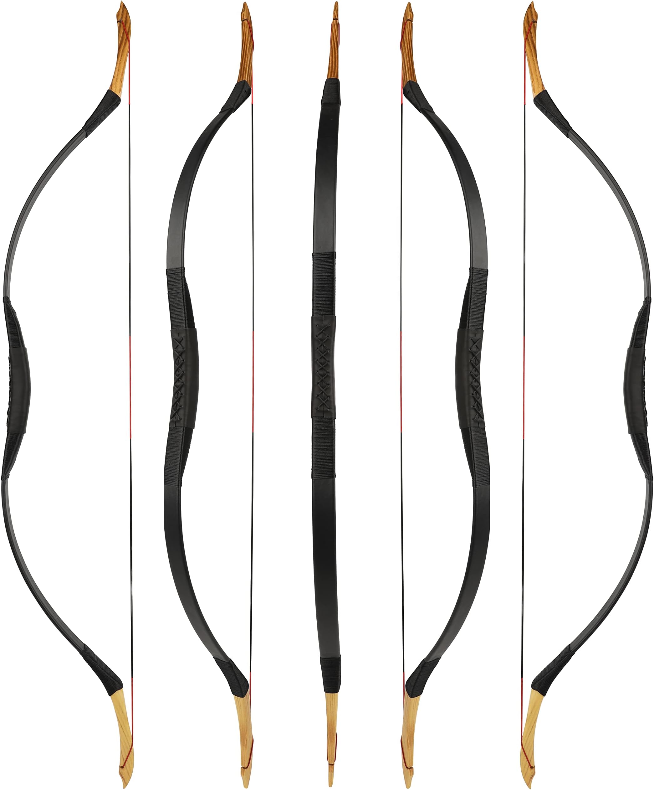 Traditional Longbow Archery Hunting Handmade Wooden Asian Mongolian Bow Horsebow for Adults Teenager Beginner Left/Right Hand