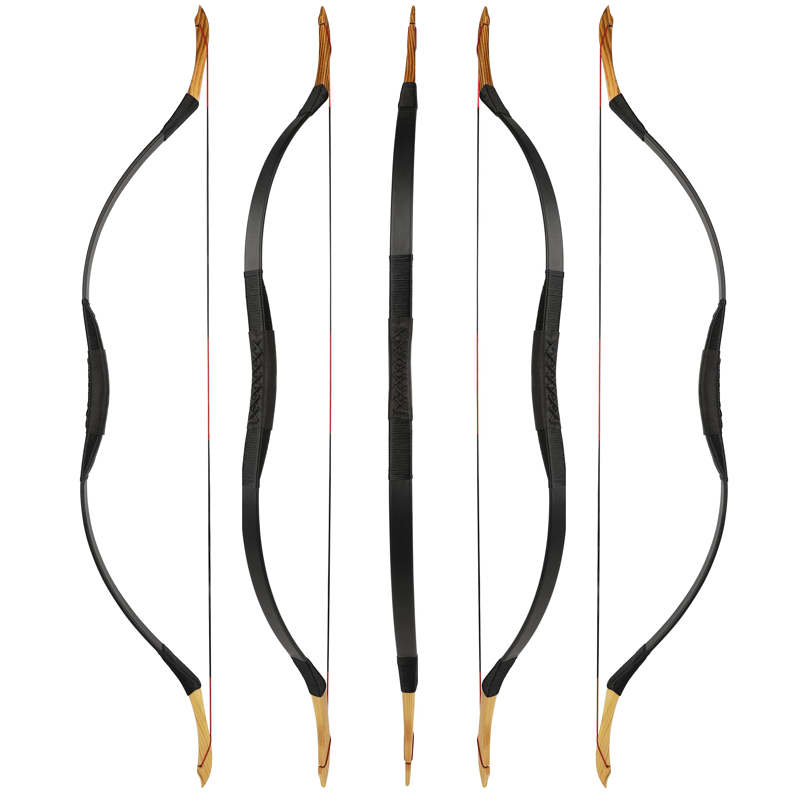 Traditional Longbow Archery Hunting Handmade Wooden Asian Mongolian Bow Horsebow for Adults Teenager Beginner Left/Right Hand