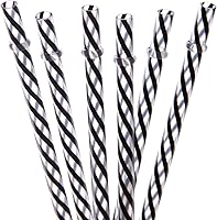 Vista 14 de Dakoufish Focos de plástico reutilizables y gruesos, de plástico, 12 piezas de 9 pulgadas, sin BPA, pajillas Mason Jar transparentes, a rayas, 6