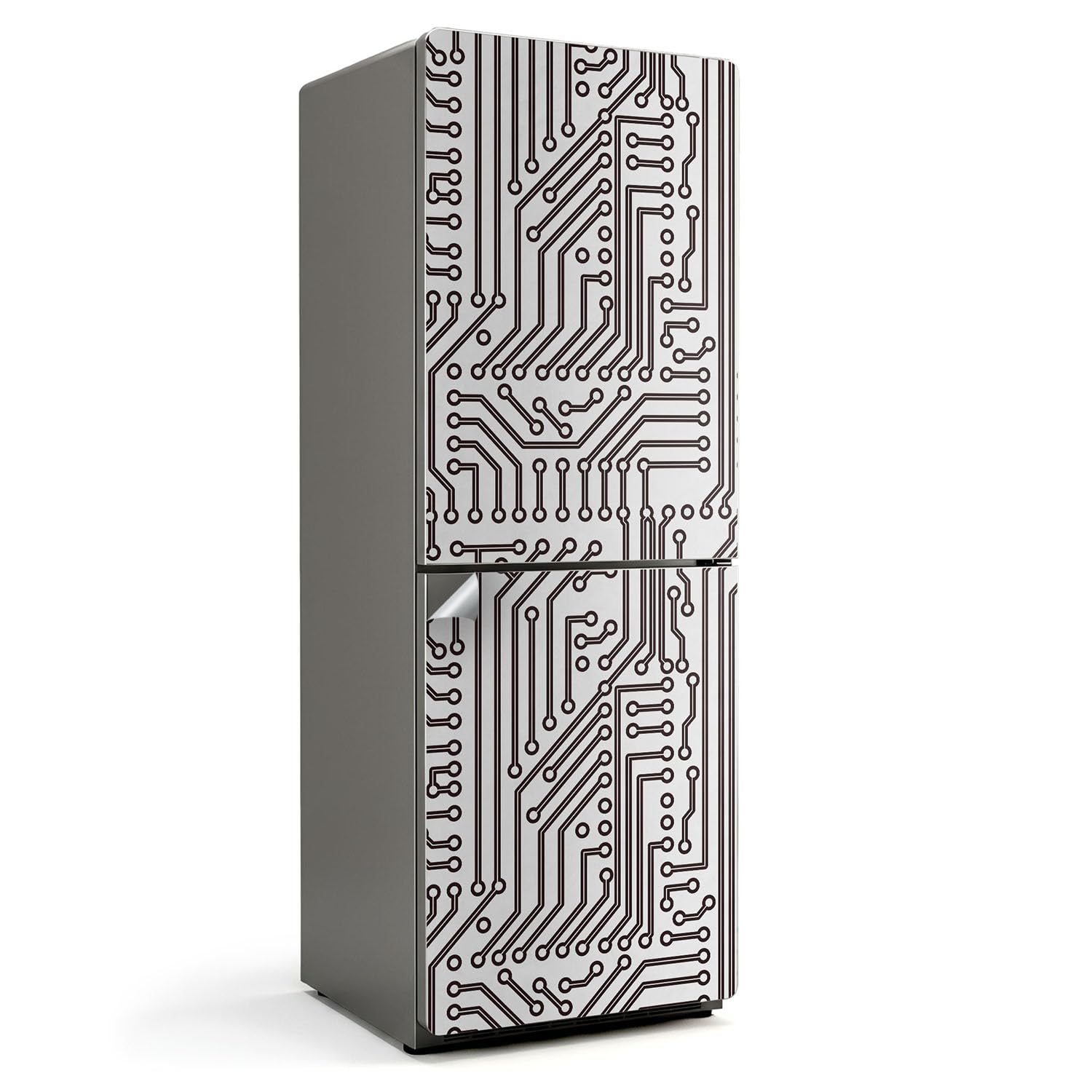 Autocollant Réfrigérateur 70x190 cm pour une Cuisine Moderne Style Circuit Électronique