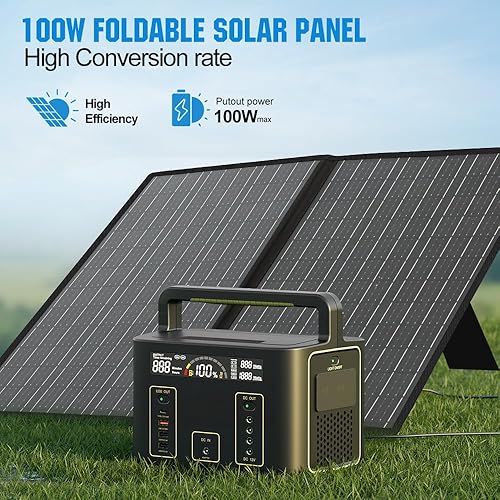 Miniatura 7 de Panana Panel solar plegable de 100 W, impermeable, cargador solar portátil de 18 V con puerto USBtipo CCC para estación de energía al aire libre,
