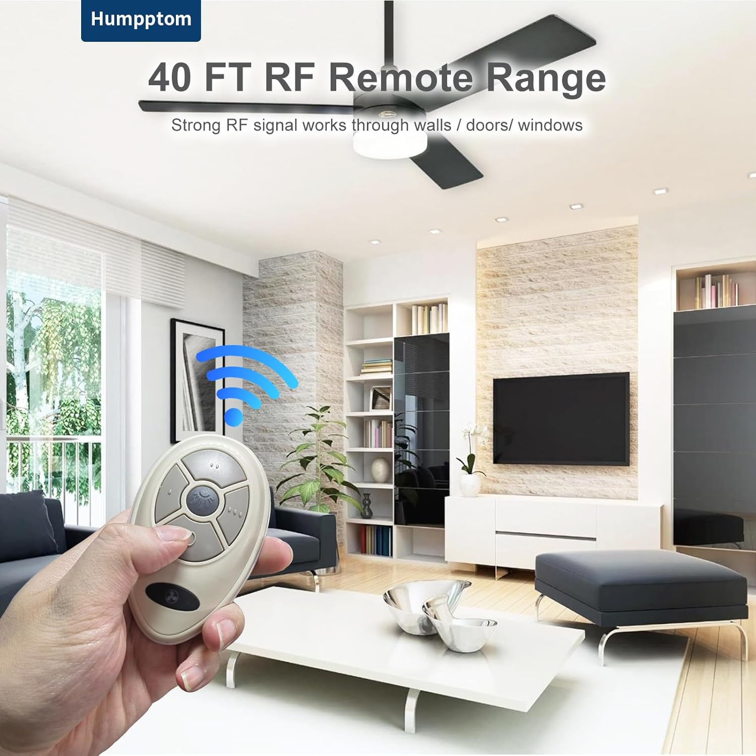 Humpptom Ceiling Fan Remote Control Kit, Universal Ceiling Fan Remote Control Kit, Fan Remote Compatible with Harbor Breeze, Hunter, Hampton Bay Fan 35T