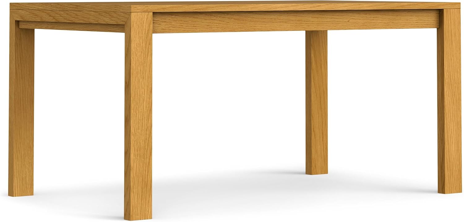 SIMPLIHOME Wilson Dining Table - 60 inch Wide Solid Wood Oak Veneer Rectangular Table, Transitional Style for Dining Room or Kitchen with Thick, Straight Legs and Inset Apron, Seats 6