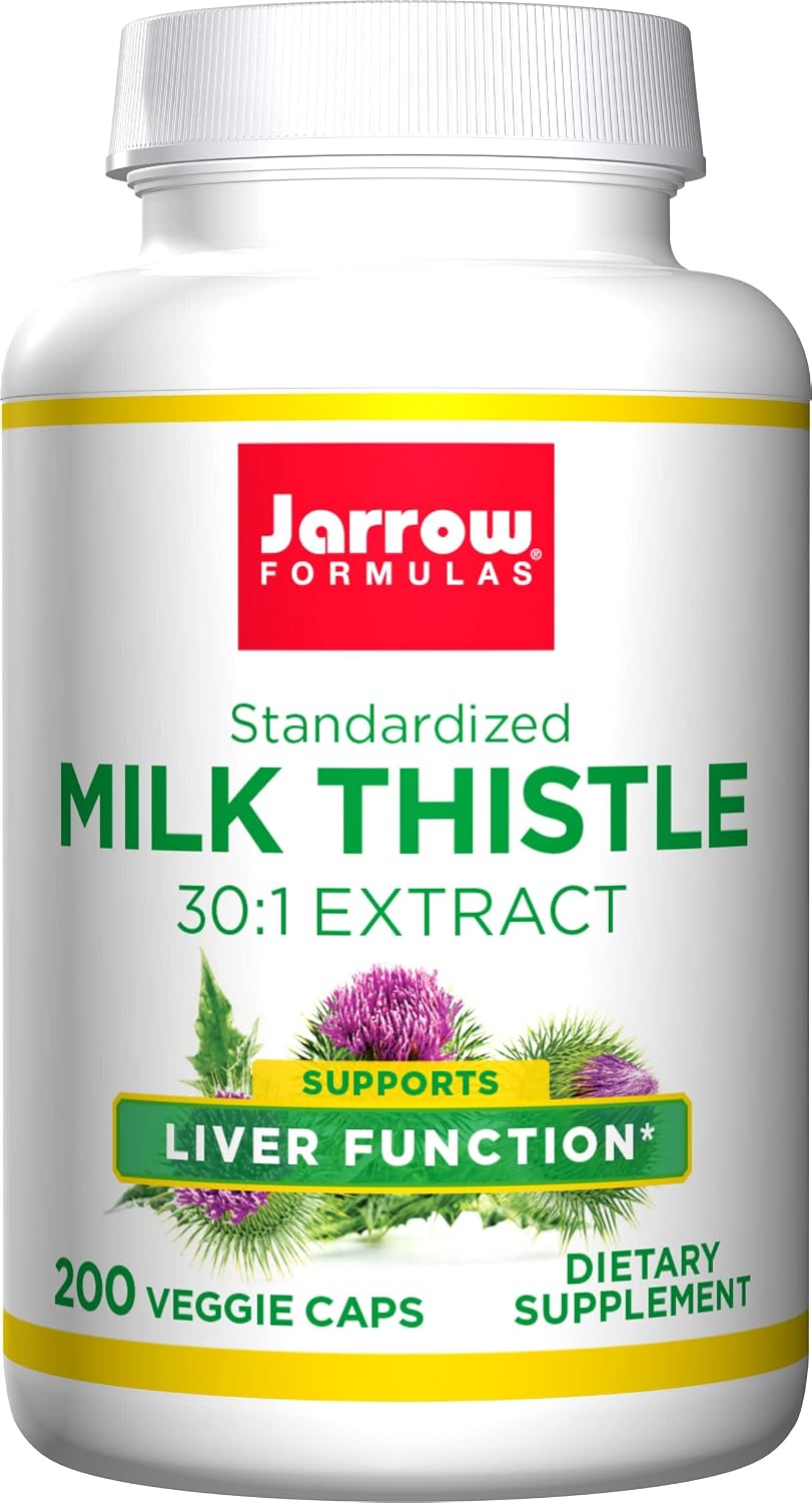 Jarrow Formulas Milk Thistle 150 mg - 200 Veggie Capsules - Antioxidant Supporting Immune Response, Liver Function & Glutathione - Up to 200 Servings
