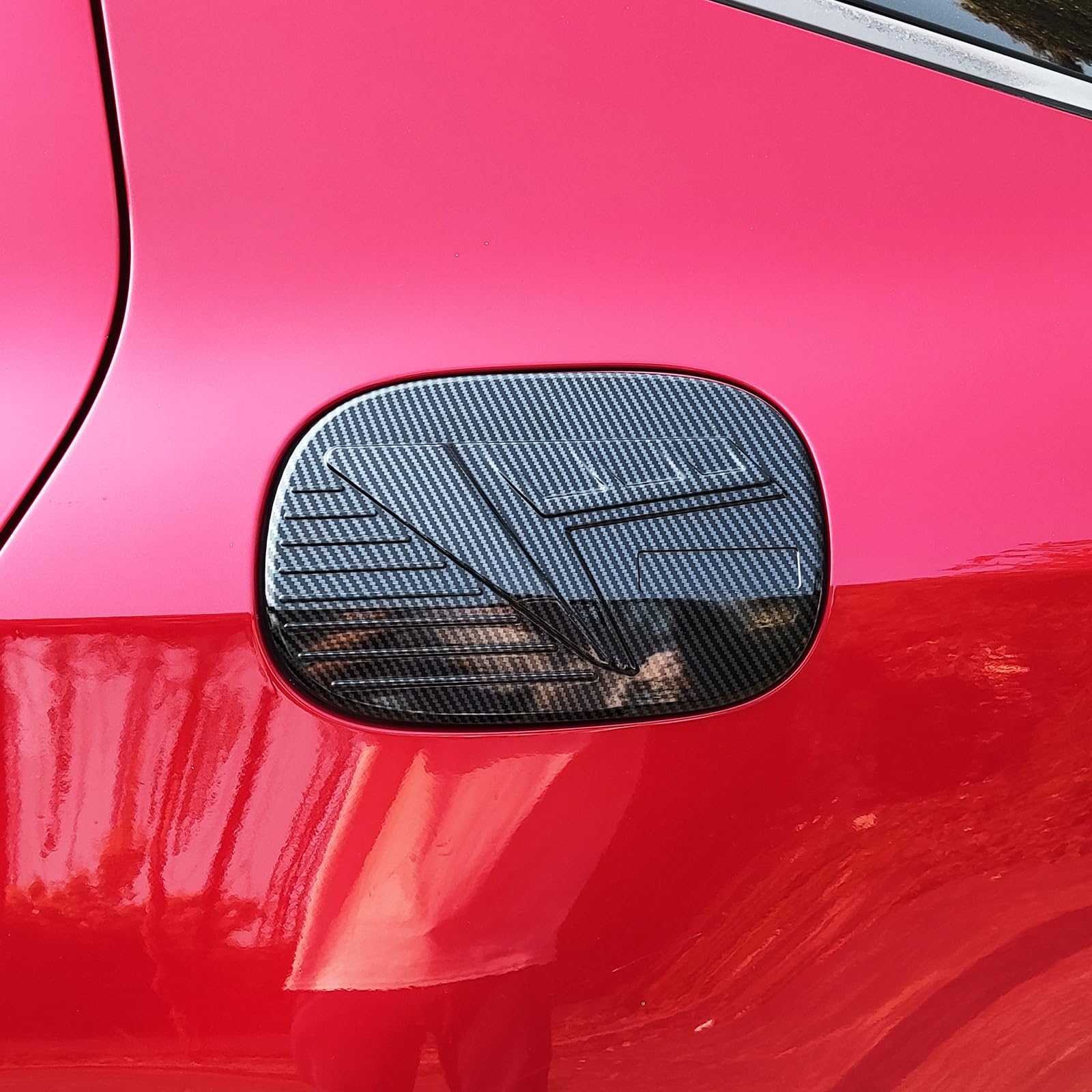 YOUTOOCARCarbon Fiber Pattern Gas Cap Cover Compatible with Kia Stinger 2018-2023 Accessories