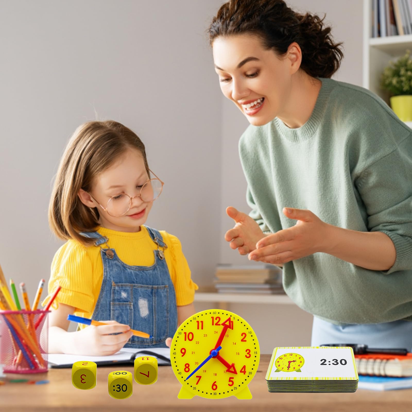 CONNECTION Orologio Giocattolo per Apprendimento Modello di Orologio Didattico Precoce Regali per Bambini Impara a Leggere L'orologio Orologi Educativo Regalo per 5 + Anni Ragazzo Ragazza Studenti