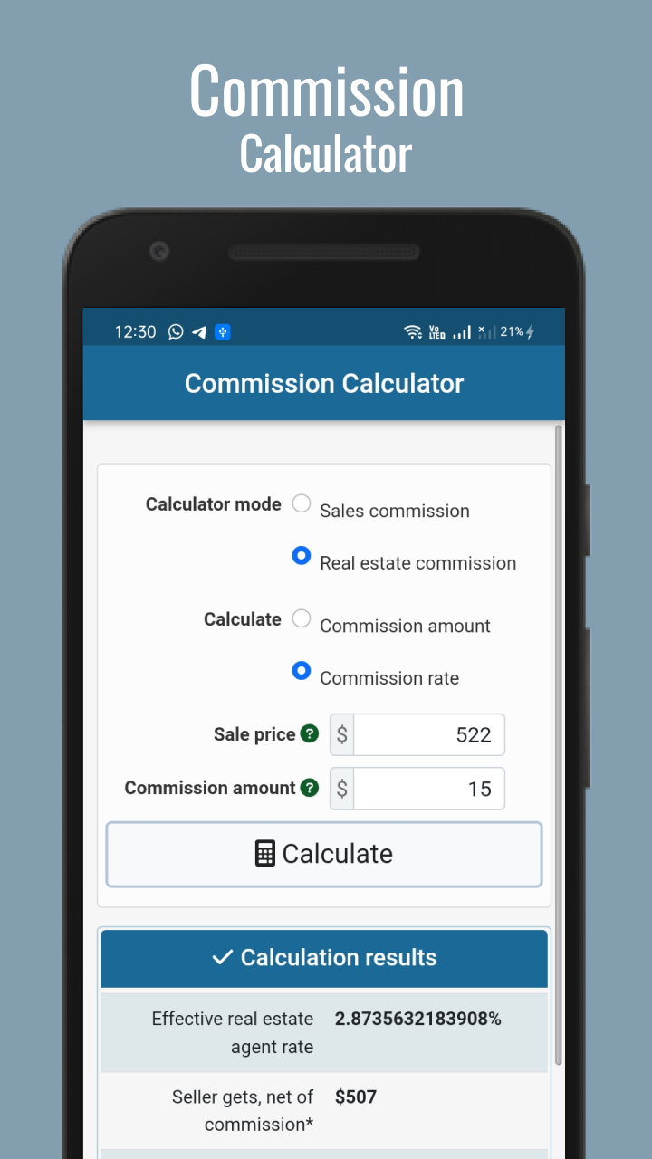 Commission Calculator - App on Amazon Appstore
