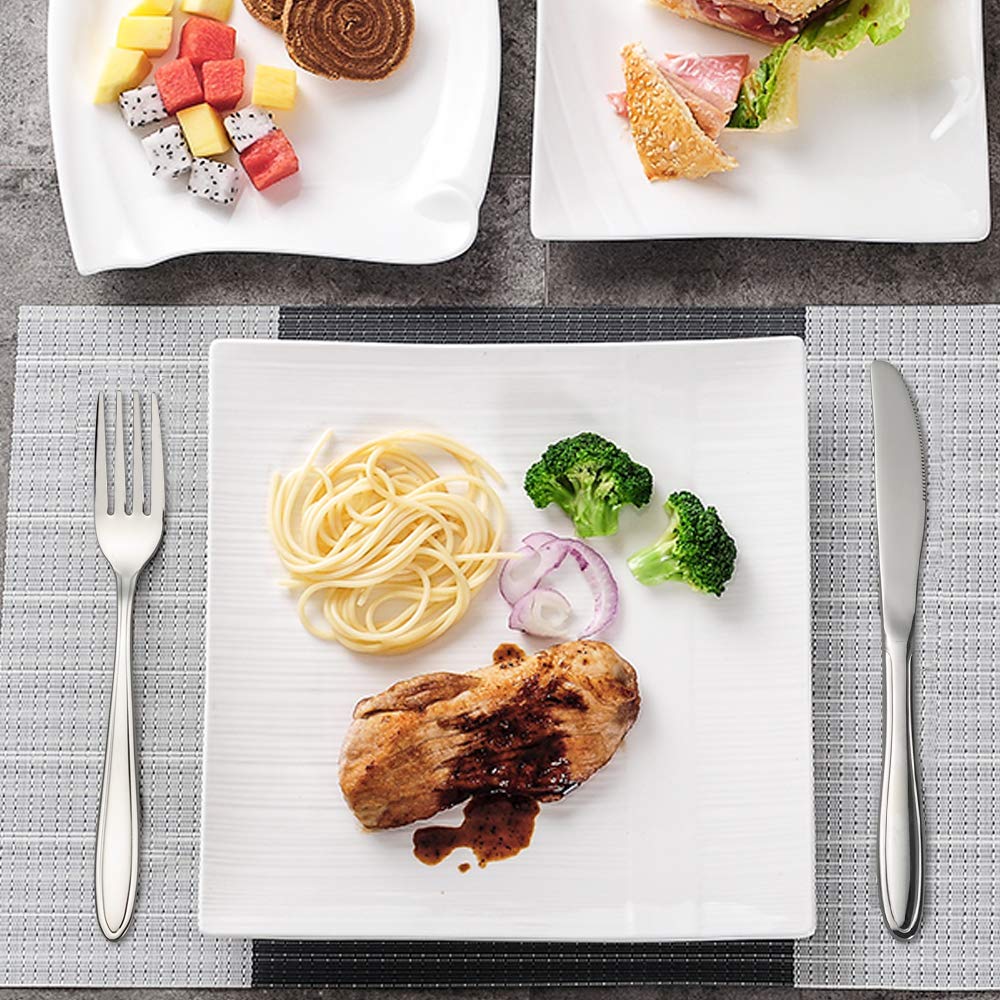Juegos de cubiertos de cocina de 32 piezas, cubiertos de acero inoxidable para 8 personas