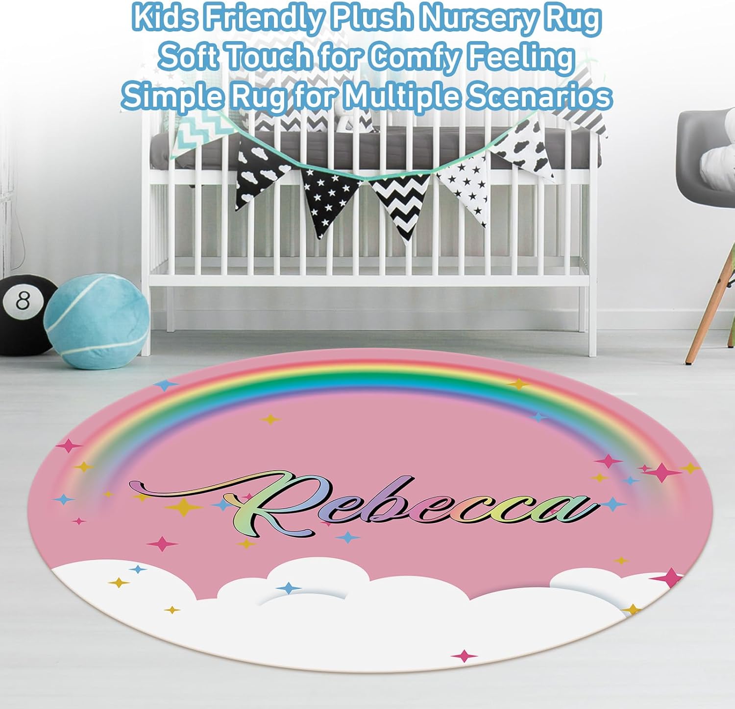 Personalized Baby Crib Set - 5 Piece Custom Baby Bed Set for Girls with Name, Double Layer Nursery Bedding, Pink Unicorn Theme for Toddler, Infant, New Parents