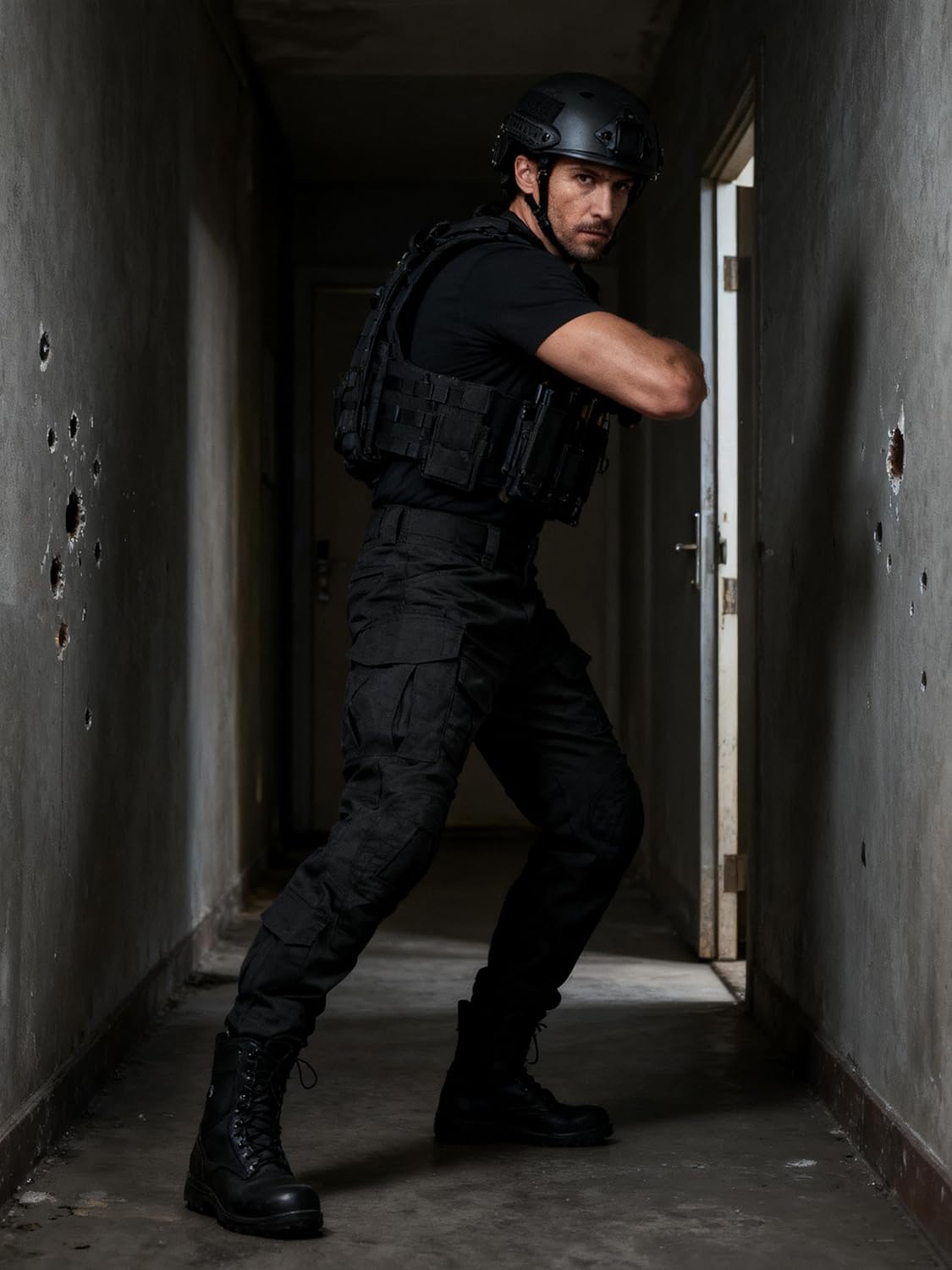 Tactical Pants for Men Water Resistant Hiking Pants Camo Cargo Pants with 10 Pockets No Belt and Kneepad - Image 3