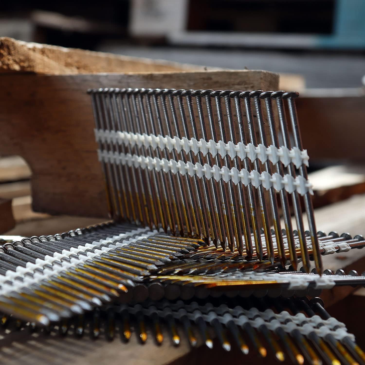 NuMax 21° .120" x 3" Plastic Collated Bright Framing Nails – Smooth Shank – Full Round Head – 500 Count – Durable Nails for Framing, Decking & Subfloors – FRN.120-3B500