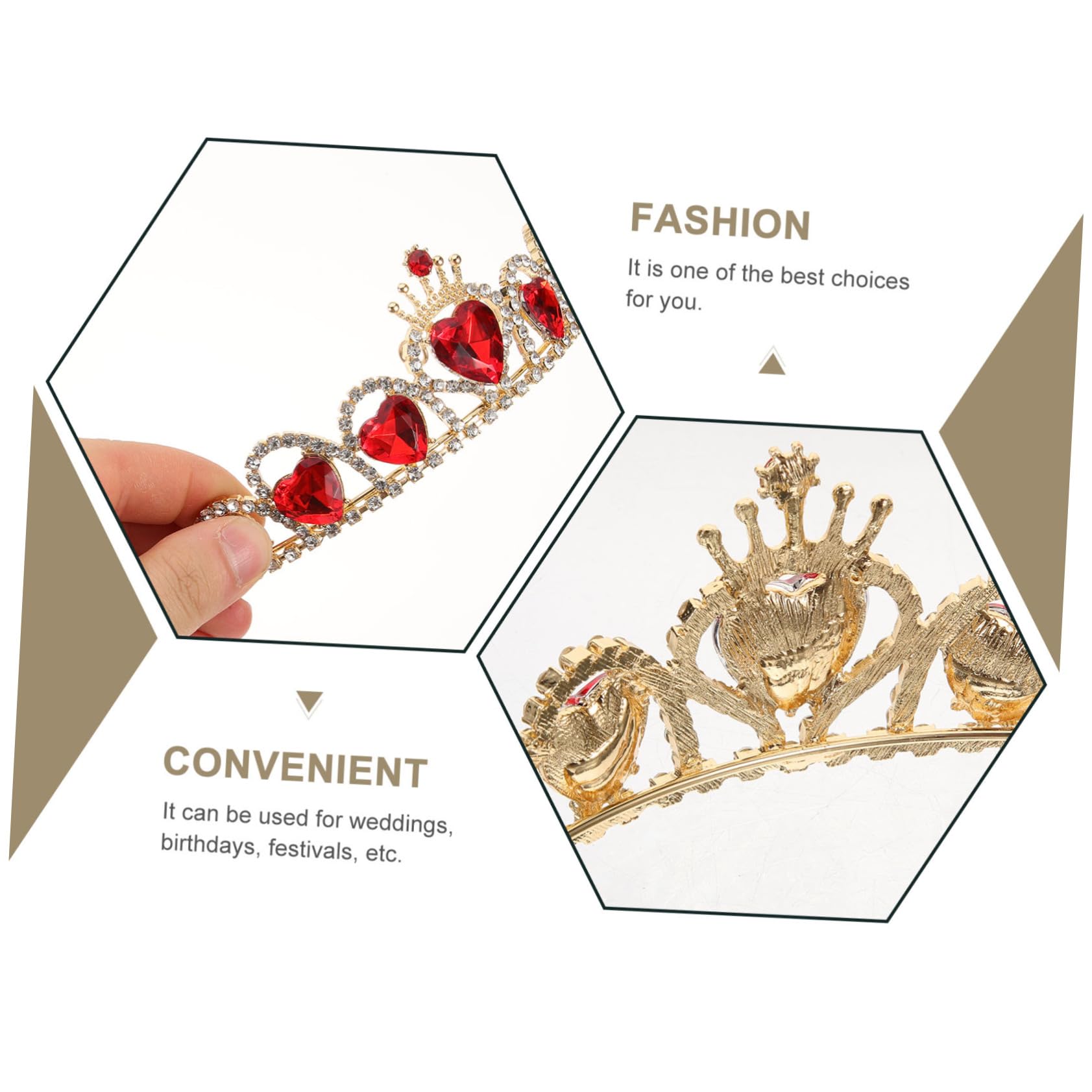 Diadema de Novia Roja con Adorno de Cobre, Hierro y Acrílico