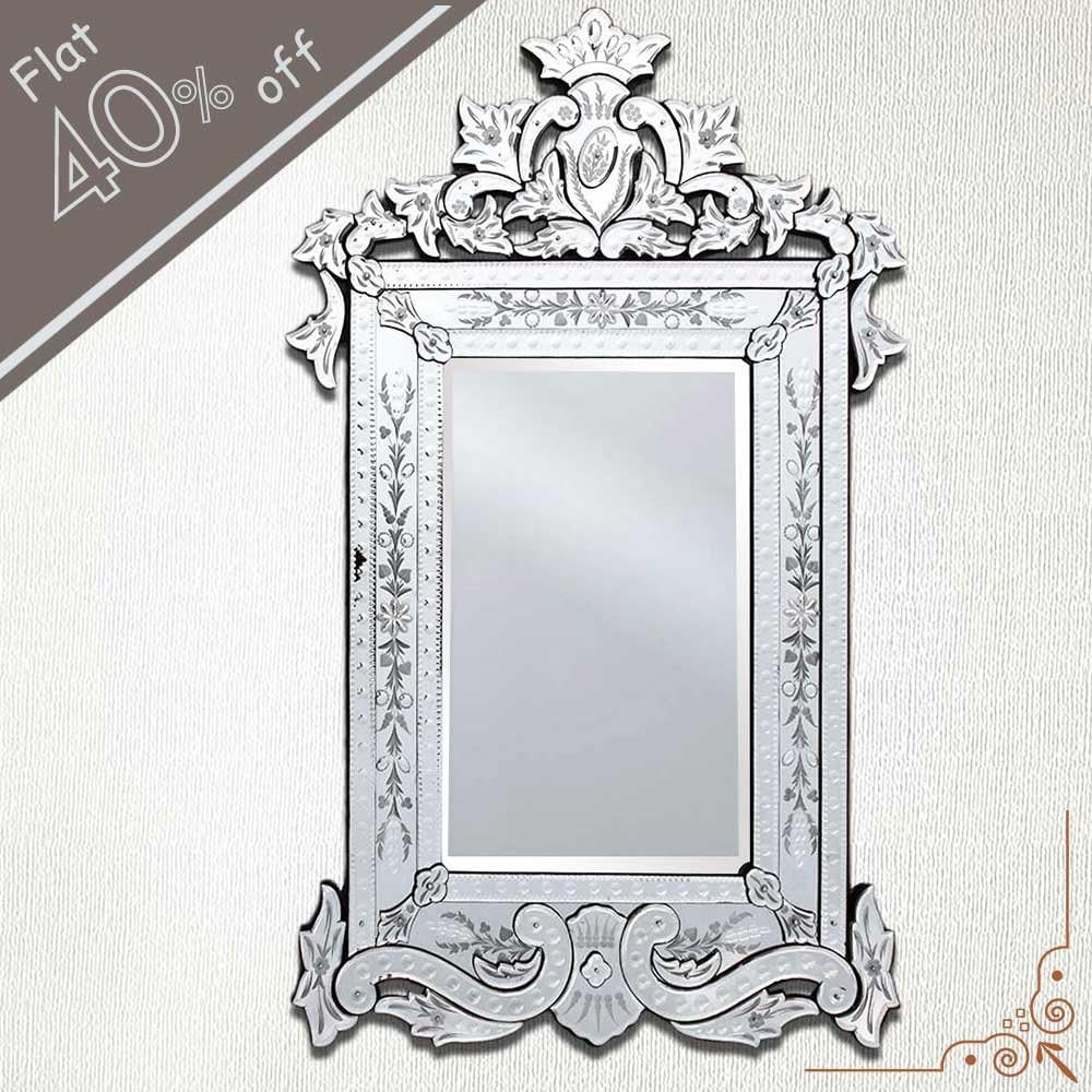 Indian Shelf 1 Piece Vocalforlocal Handmade Multicolor Glass Vintage Venetian Mirror