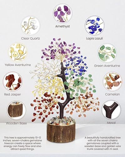 Miniatura 9 de Árbol de la vida de cristal de 7 chakras, caja de regalo mejorada, regalo del día de San Valentín, regalos de cumpleaños únicos para mujeres, 7