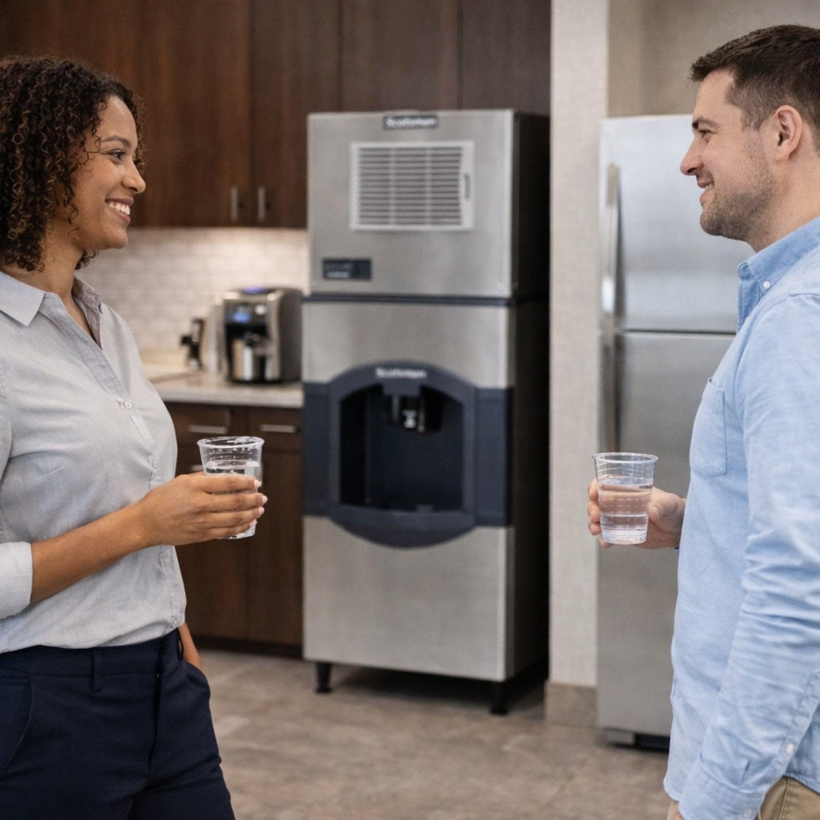 Scotsman Prodigy Elite Small Cube 30" Ice Maker - 476 Lb/Day, 180 Lb Hotel Bin W/Water Dispenser, 208v on Fridge.com - View 6