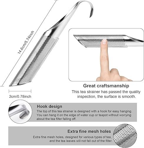 Miniatura 3 de Tea Infuser for Loose Tea, 2 PCS 304 Stainless Steel Tea Strainer, Tea Diffuser, Extra Fine Mesh Steeper to Steep Loose Leaf Tea Herbal Tea Coffee,