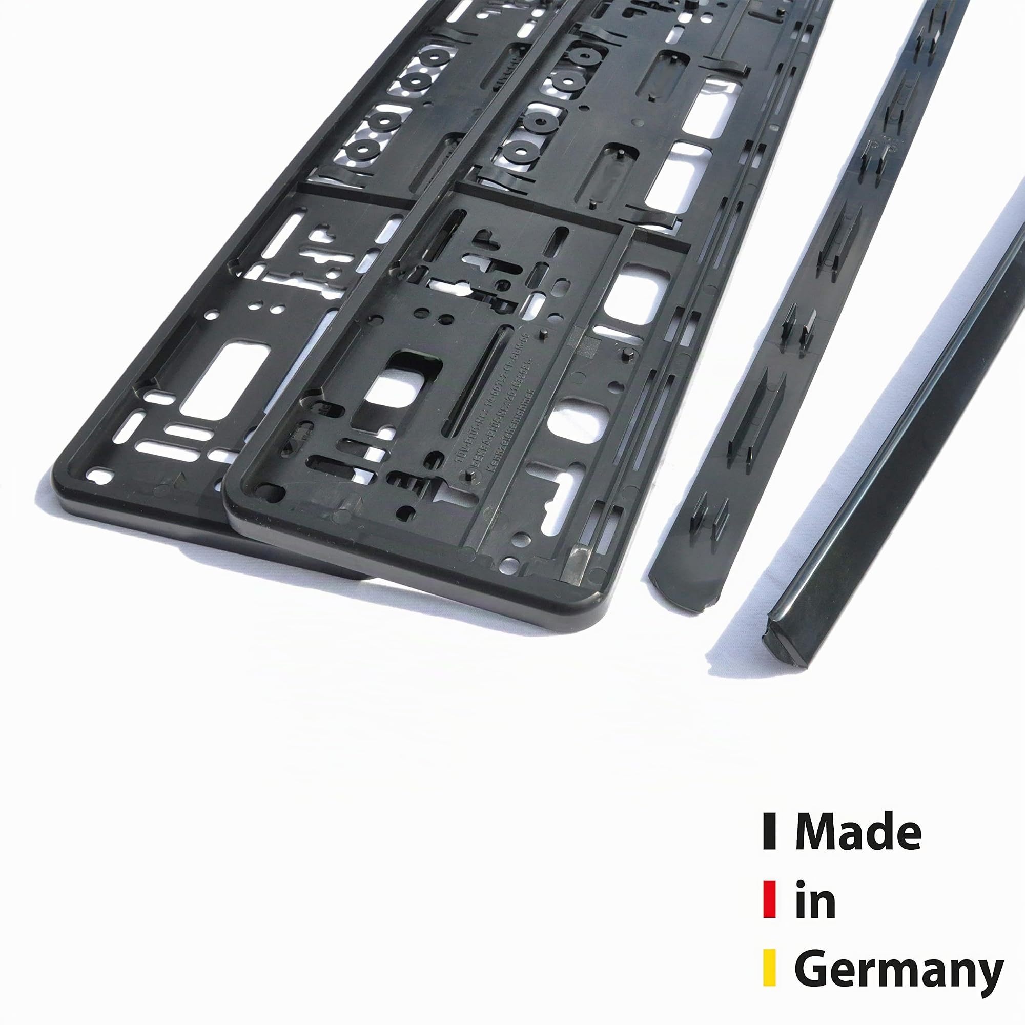 Sunmondo - Lot de 2 supports de plaque d'immatriculation pour voiture - Fabriqué en Allemagne - Noir